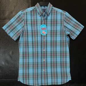 Daniel Cremieux Teal and Brown Checkered Shirt